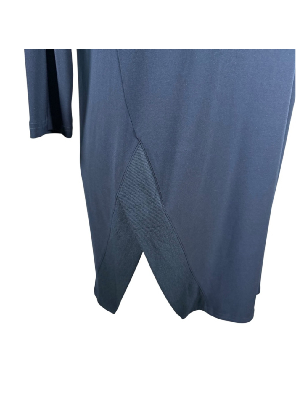 Sympli Trapeze Tunic Top Navy 3/4 Sleeve Jersey Knit Asymmetrical Hem Size 6 - Picture 6 of 13